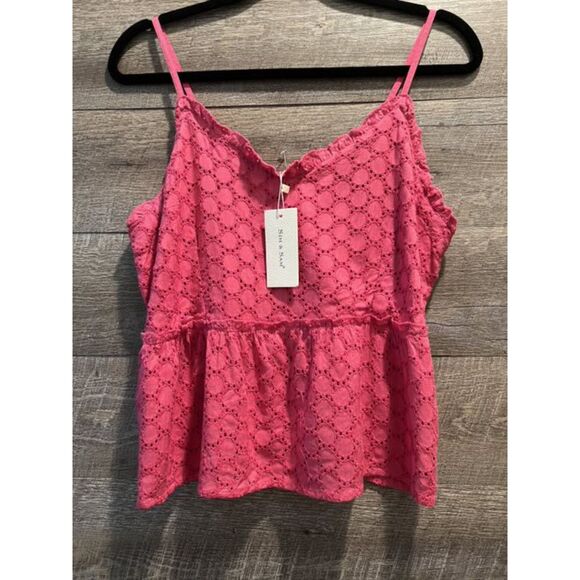 Sim & Sam Honeysuckle Spaghetti Strap Lined Eyelet Halter Size Xtra Large - Picture 1 of 3